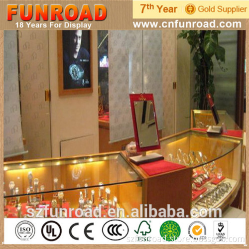 Customized Mdf Display Counters for Watch Stores With Customized Illuminated Logo